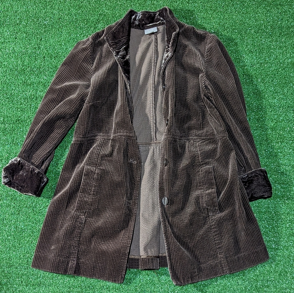 J.Jill corduroy jacket with pleats and velveteen cuffs and collar size small Y2K